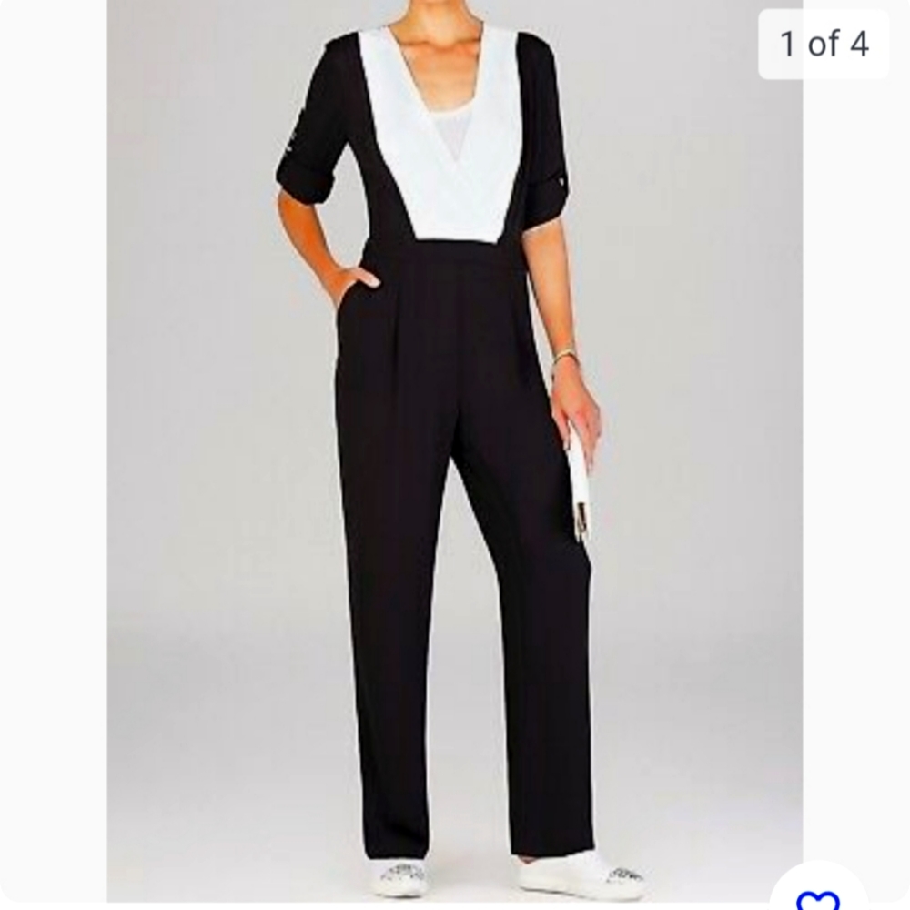 BCBGMAXAZRIA Black and white jumpsuit size 2 with tags